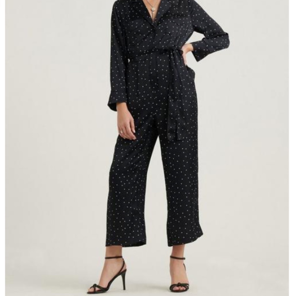 Printed Satin Jumpsuit Lucky Brand XS